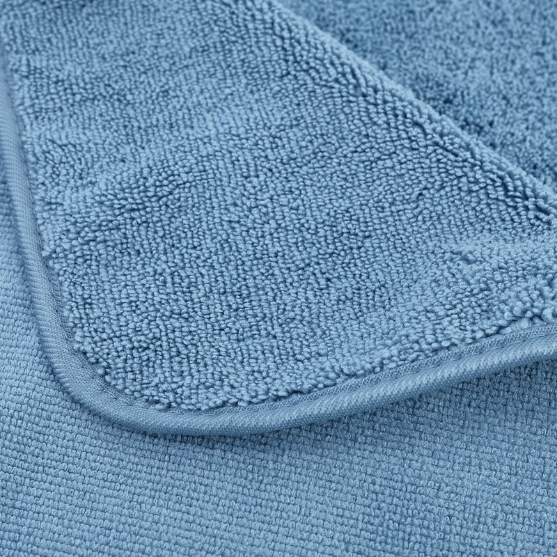 POLYTE Oversize, 60 x 30 in., Quick Dry Lint Free Microfiber Bath Towel Set, 6 Piece (Blue) - Image 4